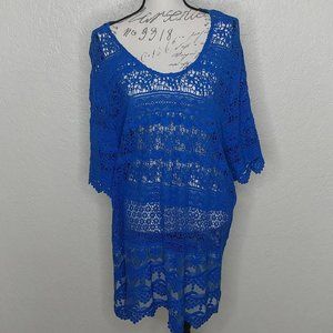 Catherine's Embroidered Top Blue Size 2X